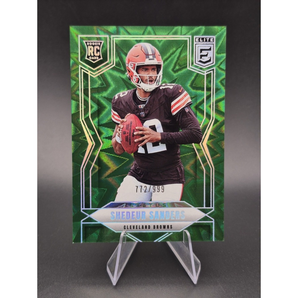2025 Donruss Elite Shedeur Sanders #112 Green Status Explosion /999 (RC) Browns